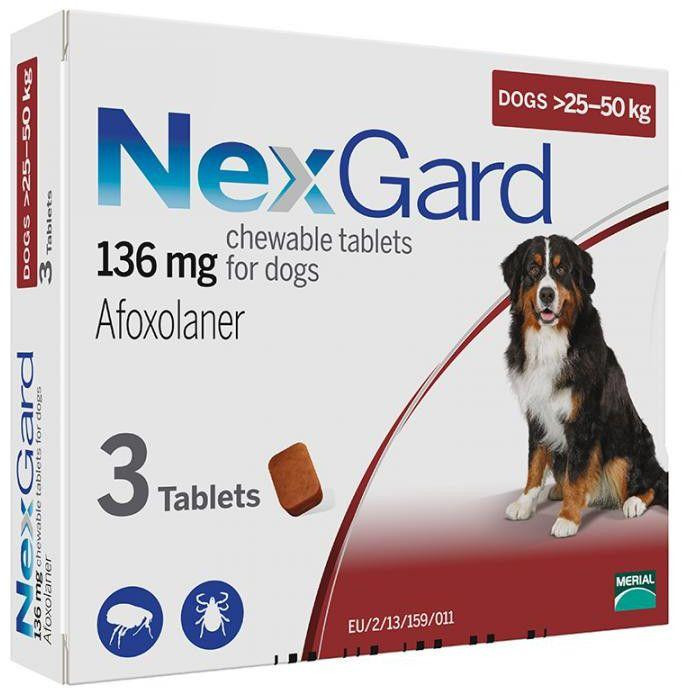 Нексгард для собак 25-50 кг, таблетка NexGard від бліх та кліщів купити Дніпро