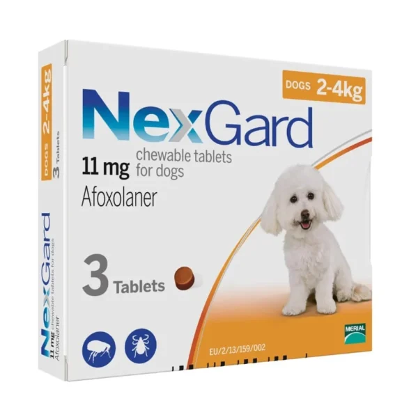 Нексгард для собак 2-4 кг, таблетка NexGard від бліх та кліщів купити Дніпро