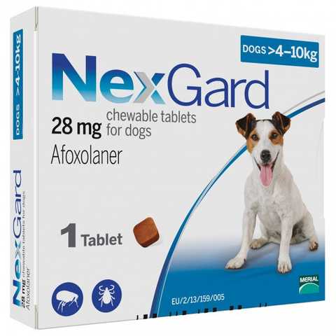 Нексгард для собак 4-10 кг, таблетка NexGard від бліх та кліщів купити Дніпро
