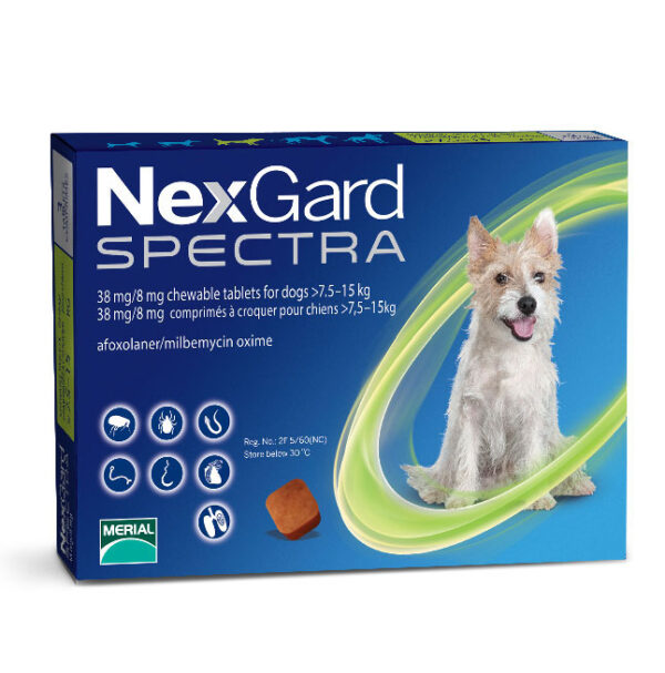 NexGard Spectra для собак 7,5-15 кг, таблетка Нексгард Спектра від глистів, бліх, кліщів купити Дніпро
