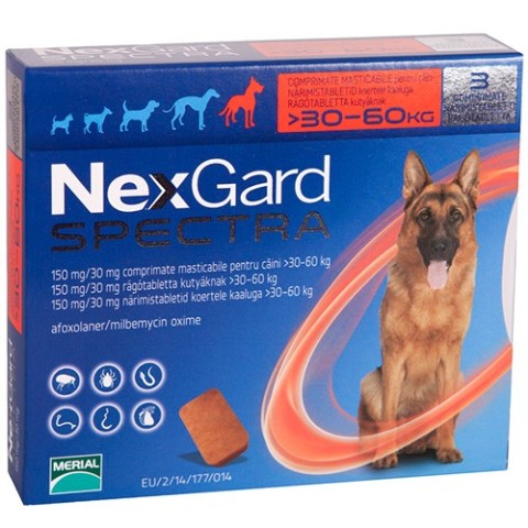 NexGard Spectra для собак 30-360 кг, таблетка Нексгард Спектра від глистів, бліх, кліщів купити Дніпро