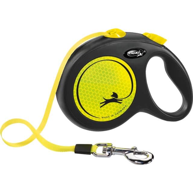Рулетка-повідок для собаки та кота на стрічці 5 м до 50 кг Тріксі New Neon жовтий купити Дніпро