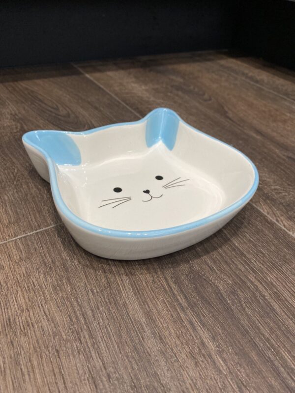 Керамічна миска для кота Trixie у вигляді мордочки, 250 мл блакитна купити Дніпро