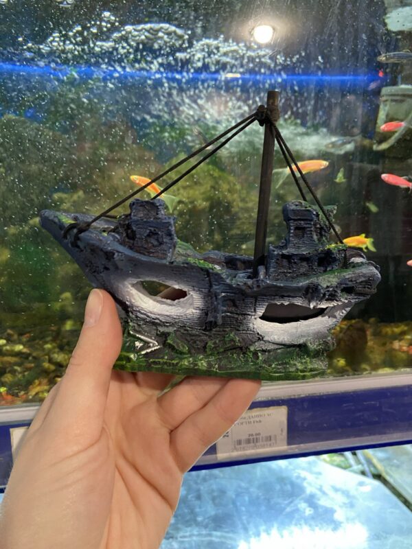 Затоплений корабель-декорація у акваріум 15 см купити дніпро