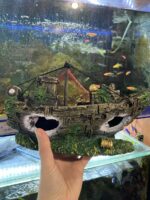 Затонувший корабль с сеткой, декор в аквариум 28,5 см купить Днепр