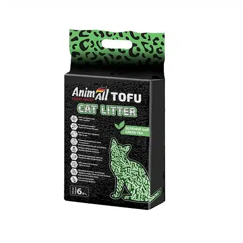 AnimAll Tofu Соєвий наповнювач тофу для котів 6 л, зелений чай купити недорого